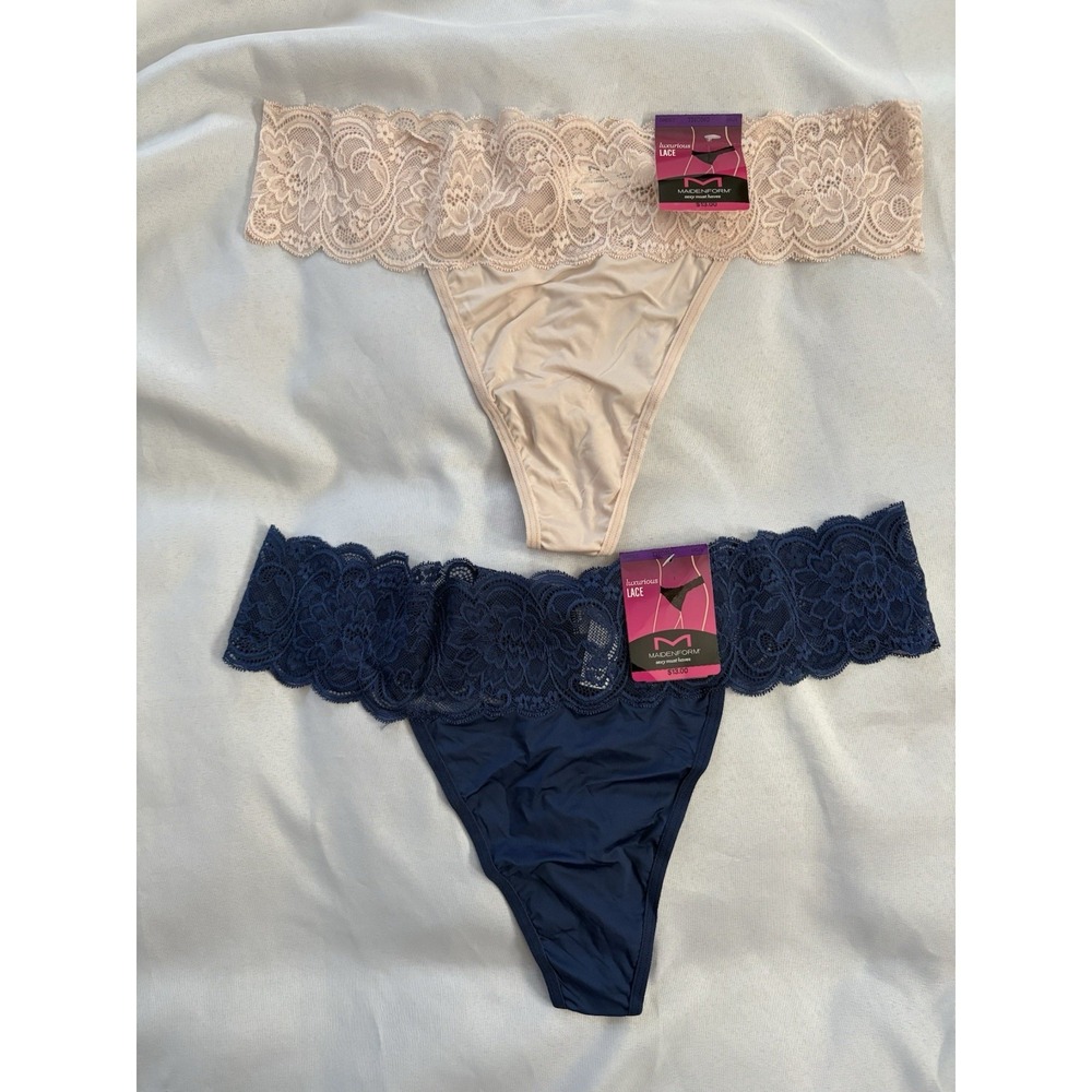NEW Maidenform Luxurious Lace Thong Size 2xlarge DMESLT 2 Pair Maidenform Thong